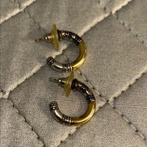 Gold and Silver Hoop Earrings